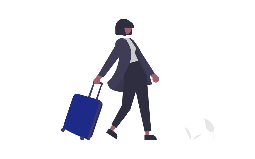 Cartoon person with suitcase