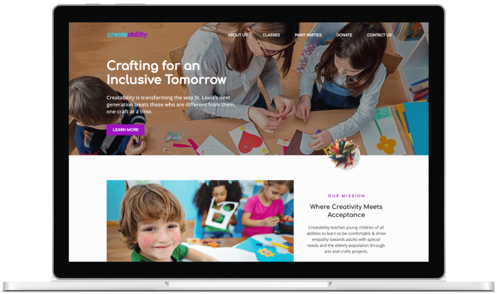 Creatability website mockup
